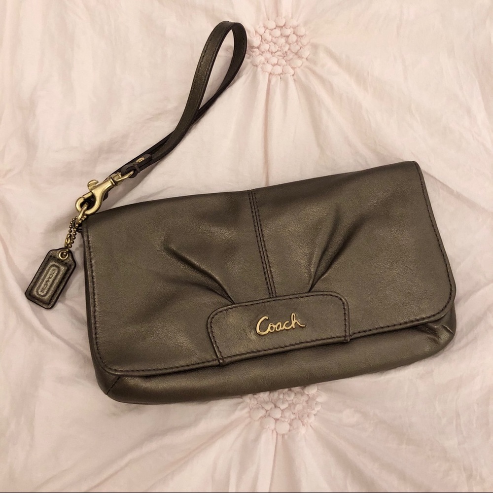 Coach leather clutch & wristlet